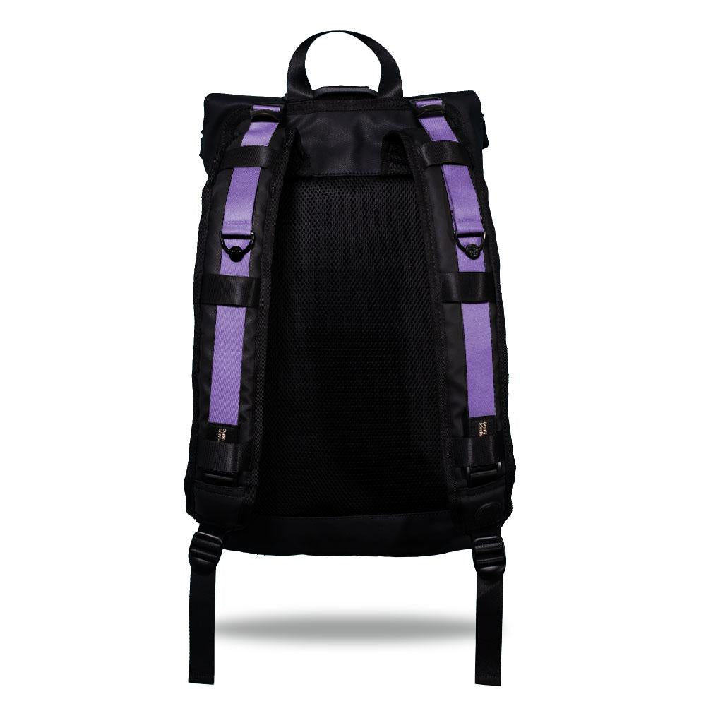 Product image show the back of an Imperial backpack with two should straps showing with interchangeable straps. The tension strap the item that is for sale on this page and is called Grape Wave and is a solid light purple color
