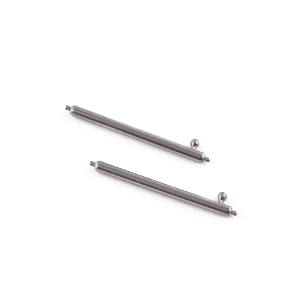 Two stainless steel Android watch pins on a white background. The pins are cylindrical with a polished silver finish, featuring a small knob on one end and a pin on the other. The pins are arranged diagonally, one slightly above the other.