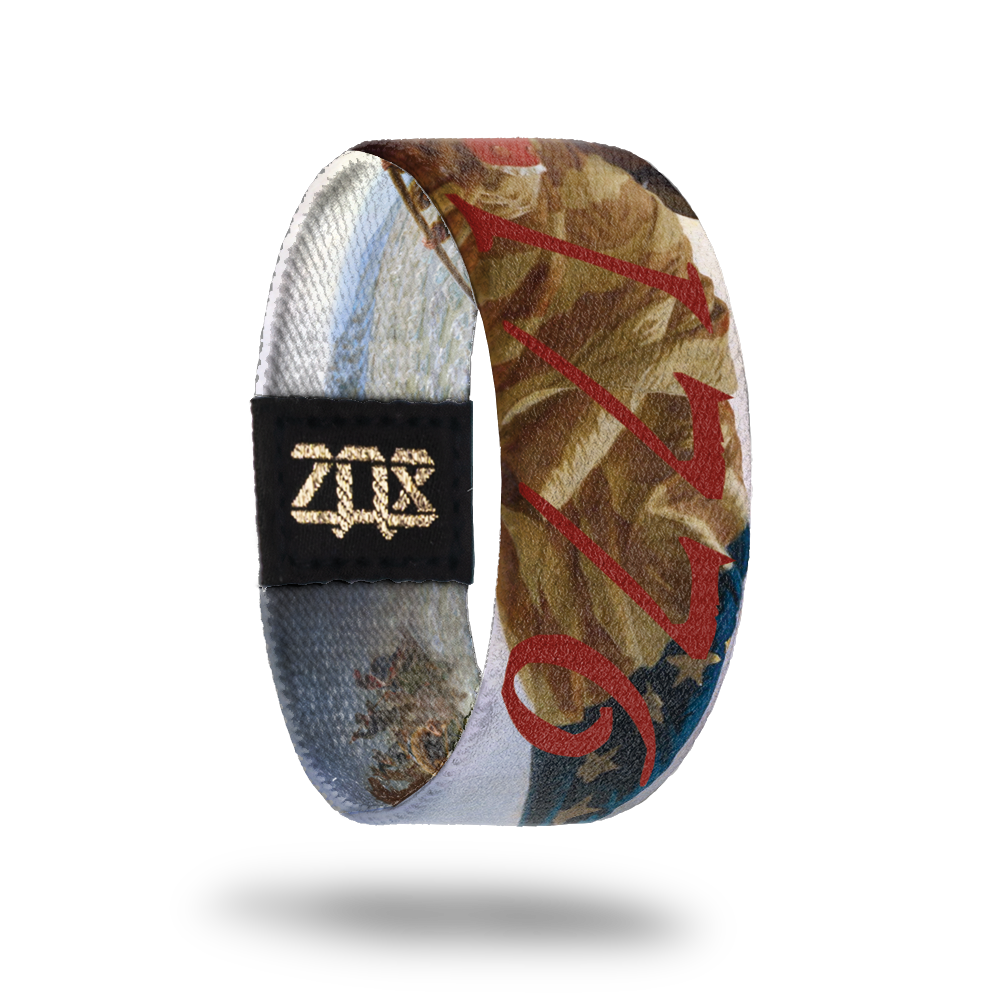Product photo of the inside of 1776: another part of 'Washington Crossing the Delaware' with red '1776' typography
