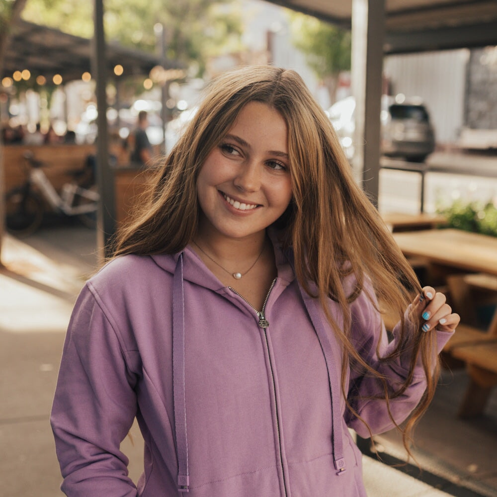 StringSwap Zip Hoodie - Orchid Purple