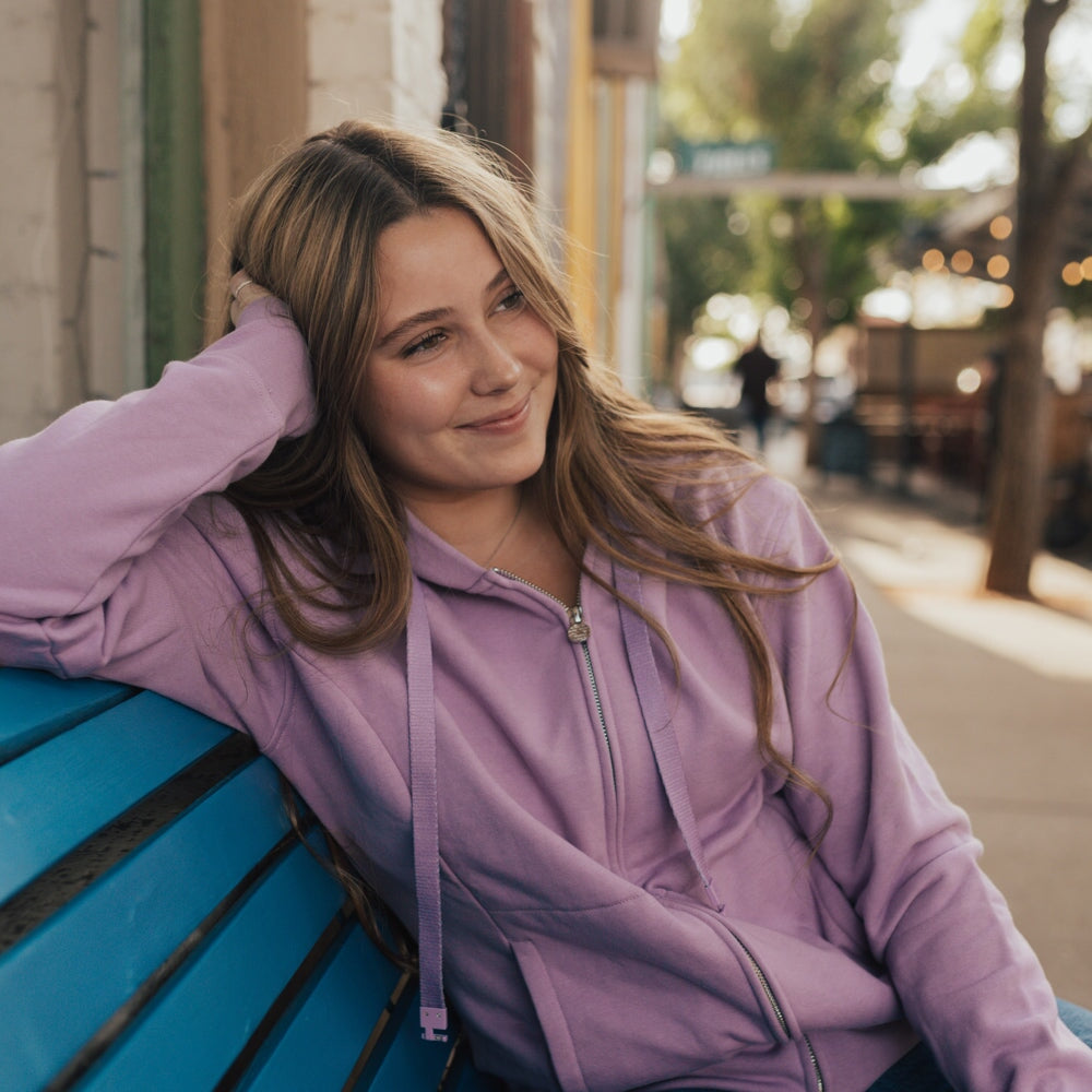 StringSwap Zip Hoodie - Orchid Purple