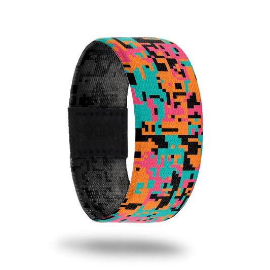 AlamoCity-Sold Out-ZOX - This item is sold out and will not be restocked. Teal, pink, orange and black digital camo. The inside is black and grey digital camo and reads AlamoCity.