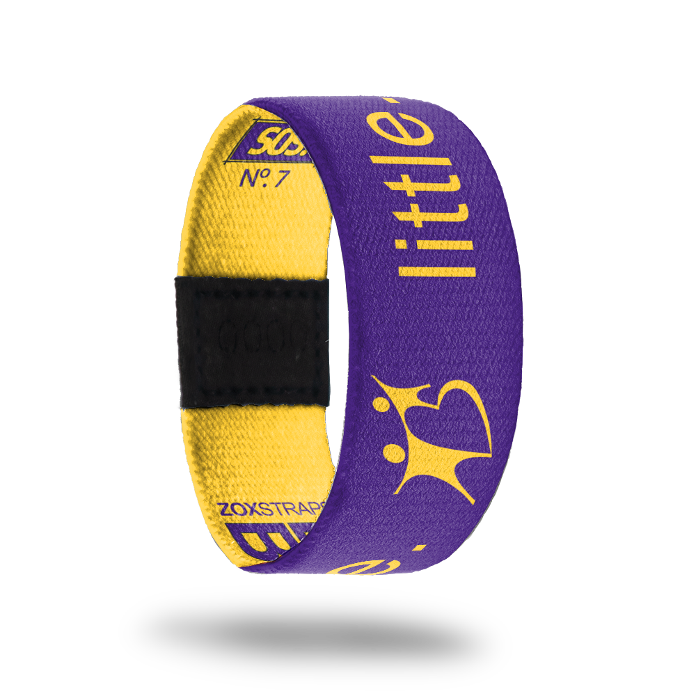 BBBS LA – Little.-Sold Out-ZOX - This item is sold out and will not be restocked. Outside Design Purple with yellow "little" typography and yellow Big Brothers Big Sisters logo next to it. Inside Design Yellow with purple "BBBS LA" typography and BBBS logo.