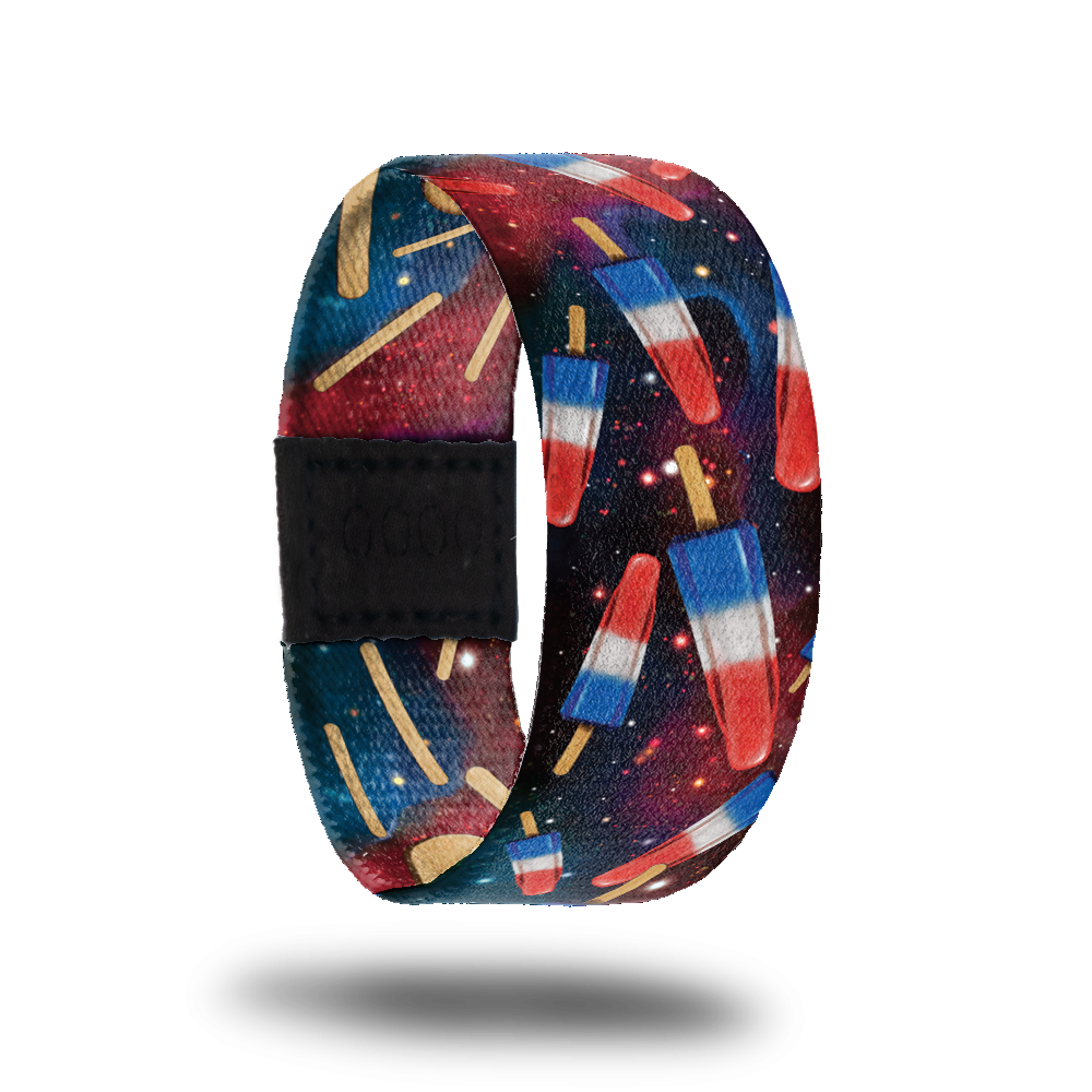 Be Cool-Sold Out-ZOX - This item is sold out and will not be restocked. Black and red space scene with red, white and blue popsicles. Inside is the same but it's just the Popsicle stick and says Be Cool.  