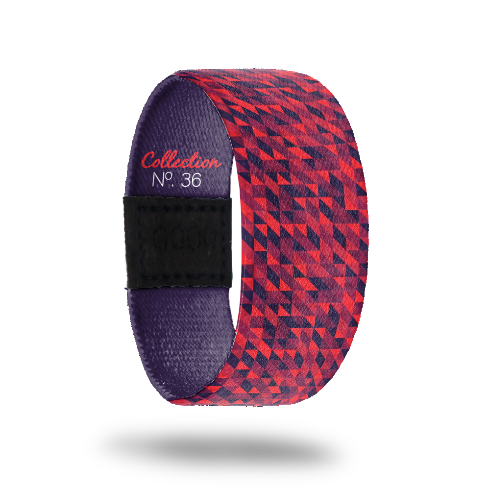 Beast-Sold Out-ZOX - This item is sold out and will not be restocked. Outside Design Dark purple and red diamonds and Squares with a weathered texture over. Inside Design Purple with “Beast.” cut out from the pattern on the front. Other text is in red.