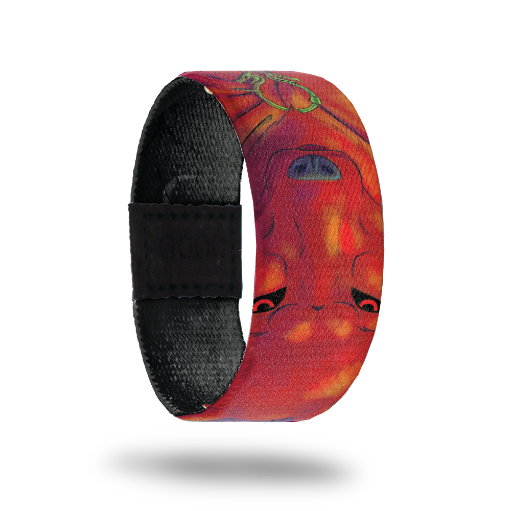 Big Bad Red-Sold Out-ZOX - This item is sold out and will not be restocked. Bright read with a fine line drawing of a wolf and glowing red eyes. Inside is solid black and reads Big Bad Red.  