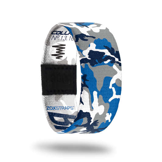 Big D-Sold Out-ZOX - This item is sold out and will not be restocked. Outside Design Hand drawn camo pattern colored blue, dark blue, grey, and dark grey. Inside Design White and grey camo with blue and dark blue "BigD" typography.