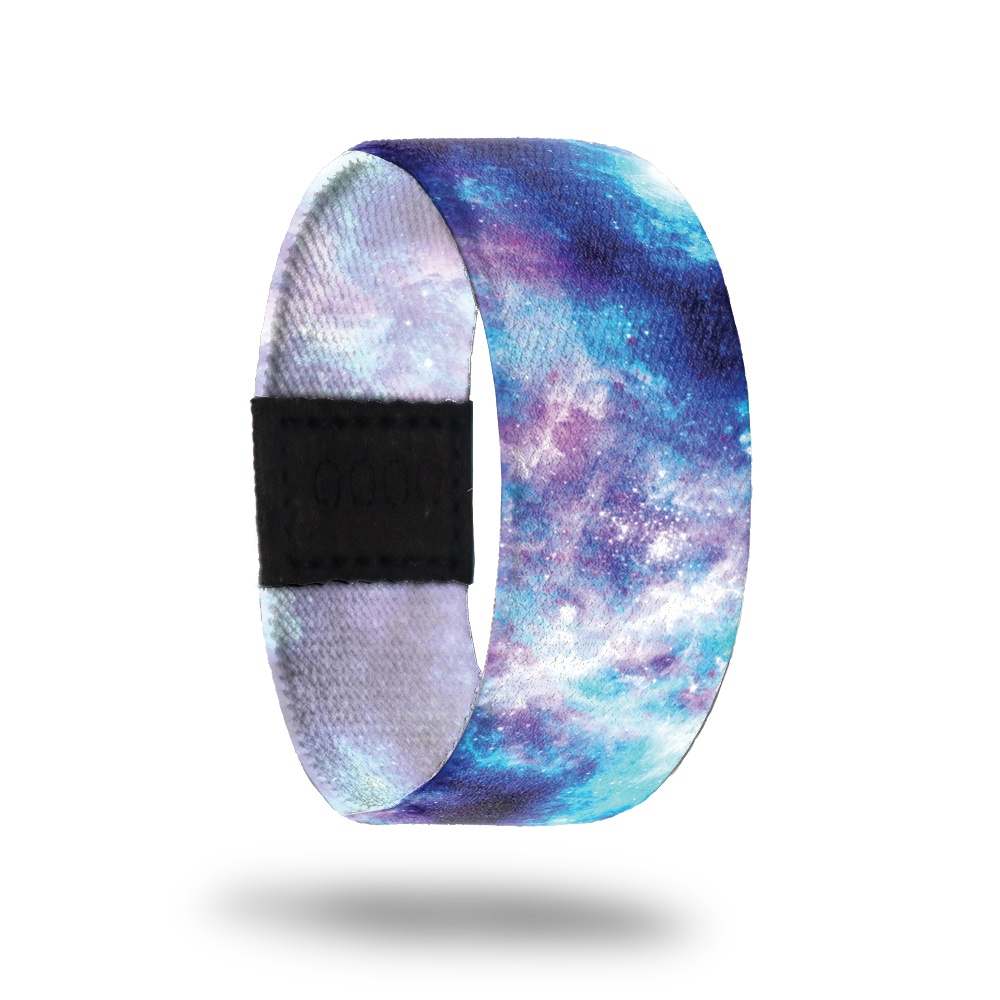 Bigger Than Me-Sold Out-ZOX - This item is sold out and will not be restocked. Blue and teal space watercolor with hints of pink and purple. Inside is mostly white and reads Bigger Than Me. 