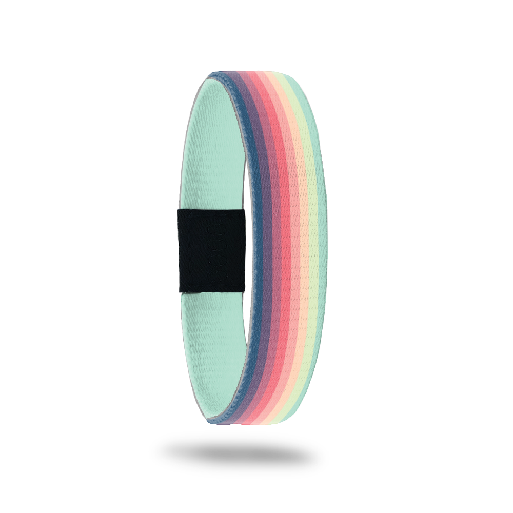 Product photo of outside design of guard your heart with mint, green, peach, pink, red, maroon, purple, blue rainbow design