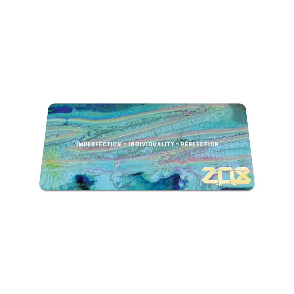 Back of the card says "Imperfection= individuality= perfection"