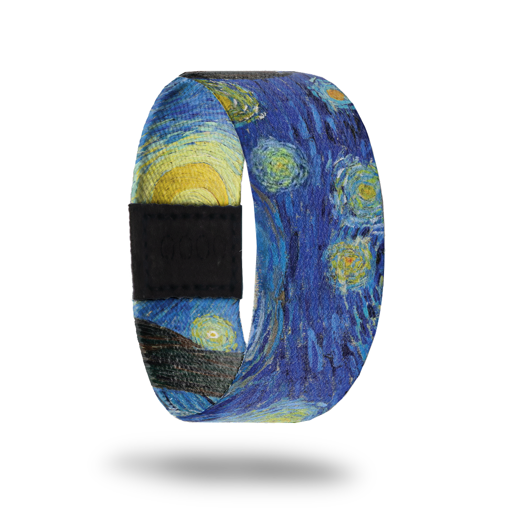 Outside design for Starry Night. From the painting Starry Night by Vincent Van Gogh the blue sky and the yellow stars and moon