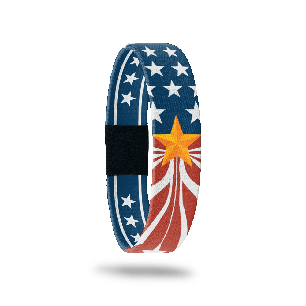 Outside Design of United: American flag design with golden star in the middle