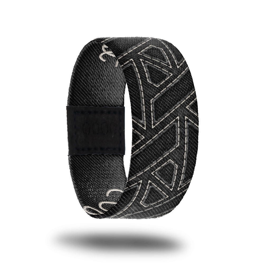Outside Design of You’re the Best: black design with geometric stitched design