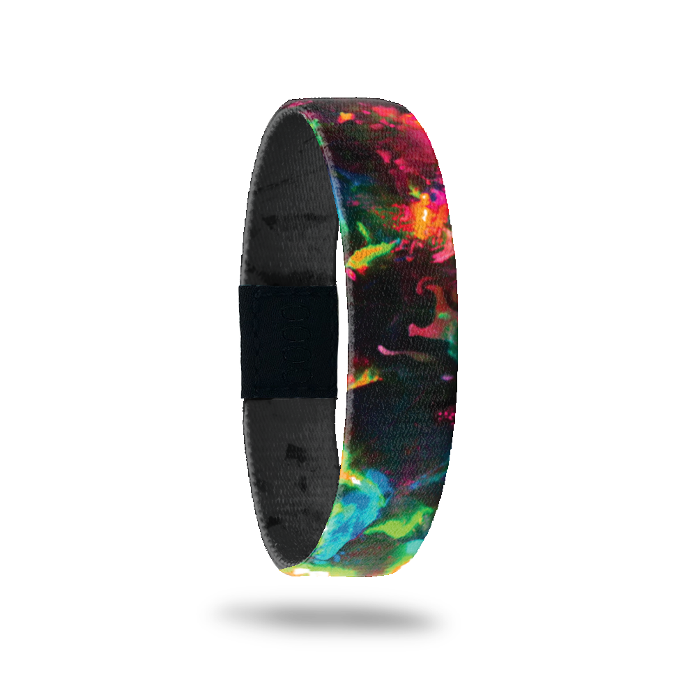 Outside Design of Anything is Possible: black, red, orange, blue, green, pink, purple acrylic pour