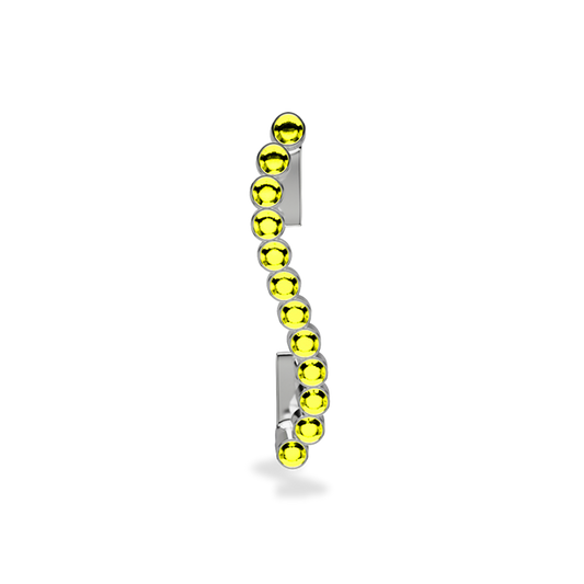 Wavy silver metal charm to put on the Imperial+ lined with 12 beautiful yellow glass crystals
