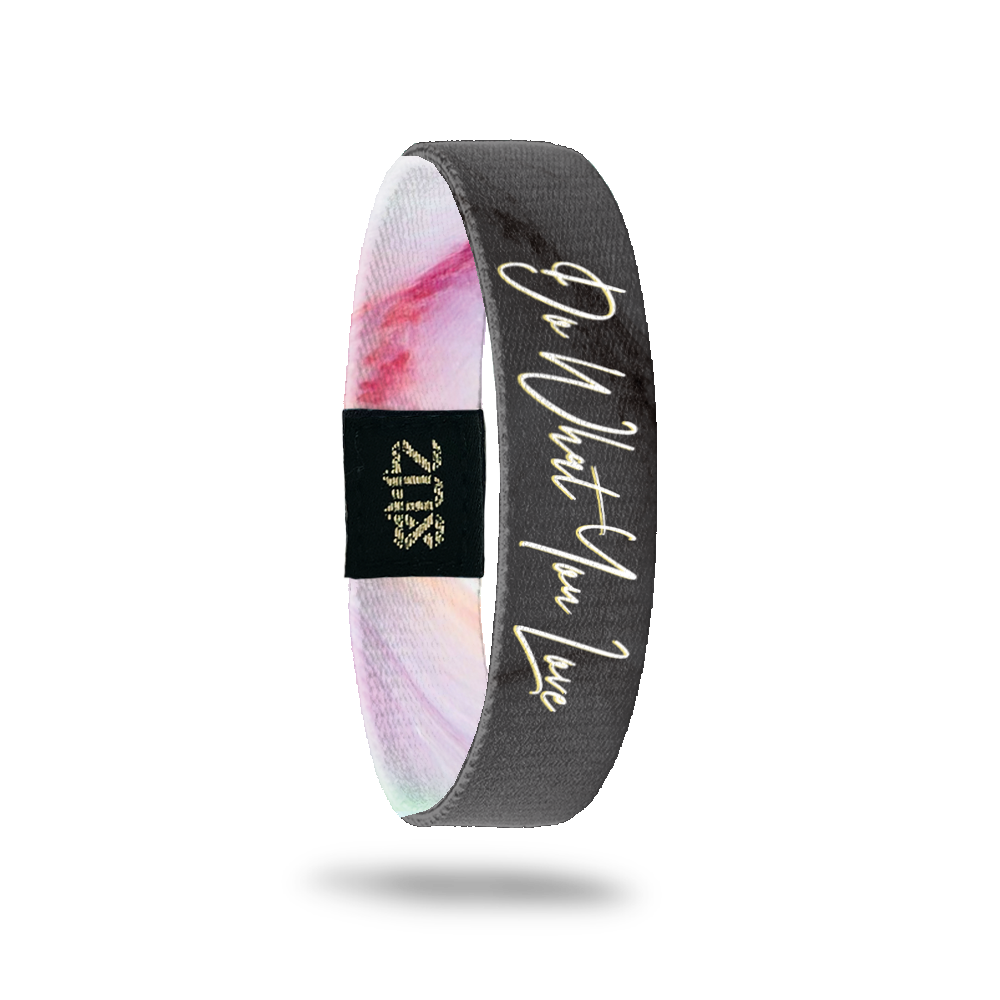 Inside Design of Do What You Love: grey background with white cursive text ‘Do What You Love’