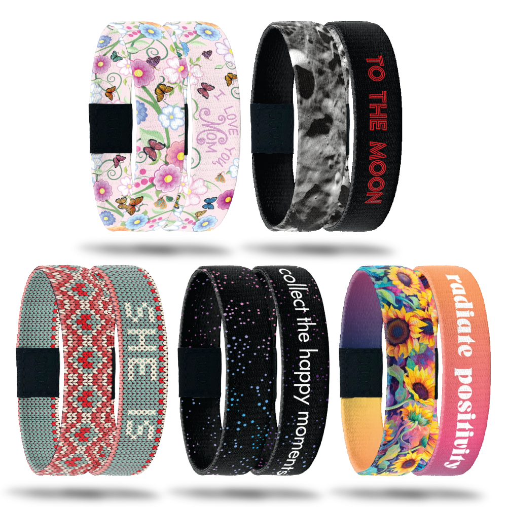 This 5 pack comes with I Love You Mom, To The Moon, She Is, Collect The Happy Moments and Radiate Positivity V2. 