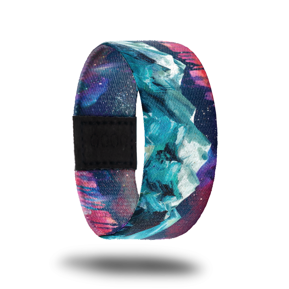 Outside design of No Shortcut To Success. A blended pink and dark purple background with an illustrated teal and white mountain range 