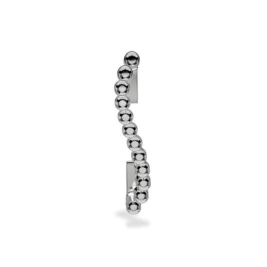 Wavy silver metal charm to put on the Imperial+ lined with 12 beautiful grey glass crystals