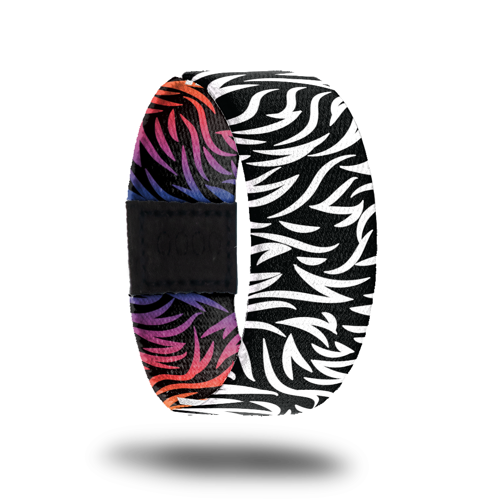Outside design for Release Your Inner Awesome. A black background with white wavy and smooth zig-zag shapes all along the design