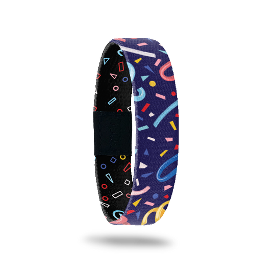 Outside Design of Sprinkle Kindness Like Confetti: dark blue background with varying colored confetti