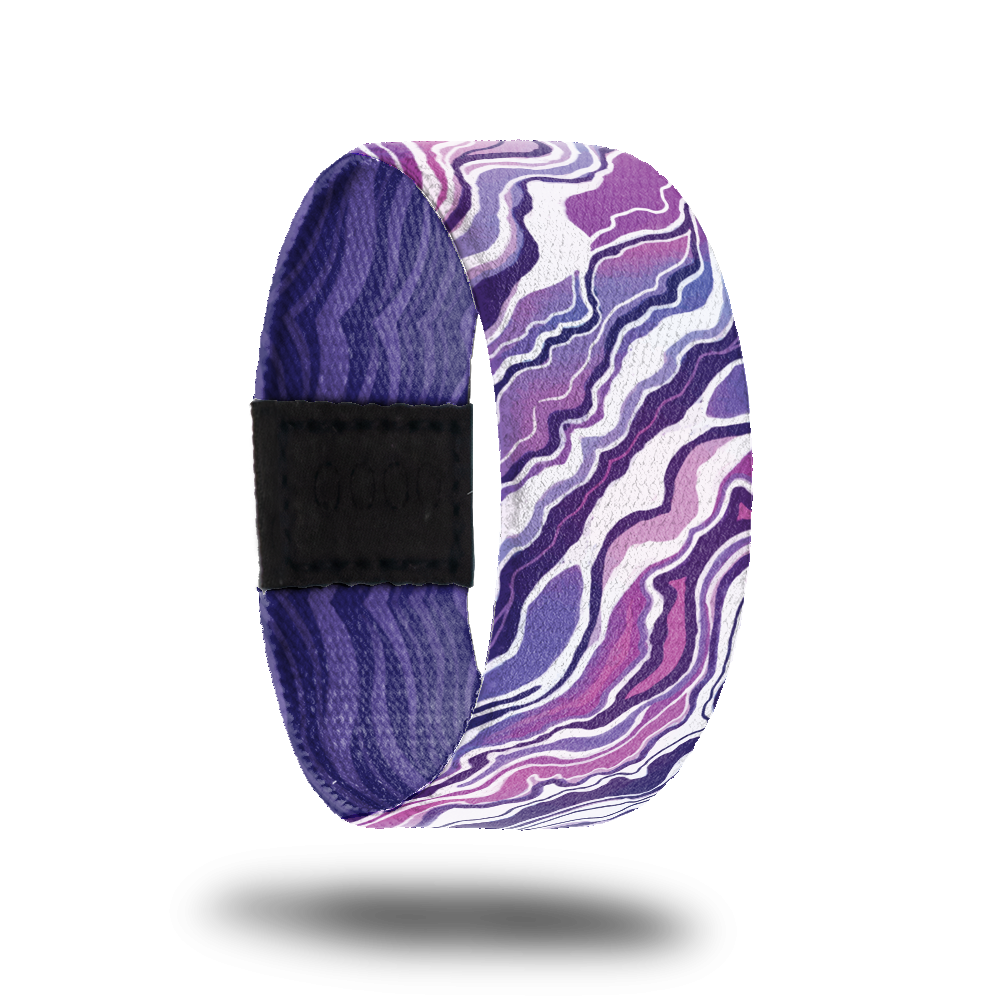 Outside design for Stand Out. Blended background with pink, shades of purple, and white