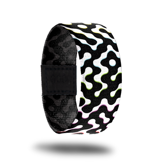 Outside design for Tune In To Truth. Black and white patterned design 